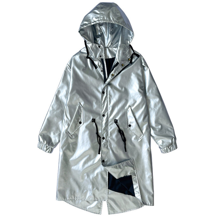 Herren reflektierende Regenjacke mit verstellbarem Kapuzenbereich und praktischen Taschen Aliams