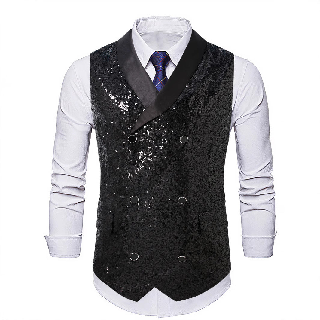 Herren eleganter Pailletten-Westen-Anzug Aliams