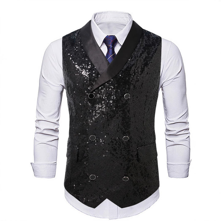 Herren eleganter Pailletten-Westen-Anzug Aliams