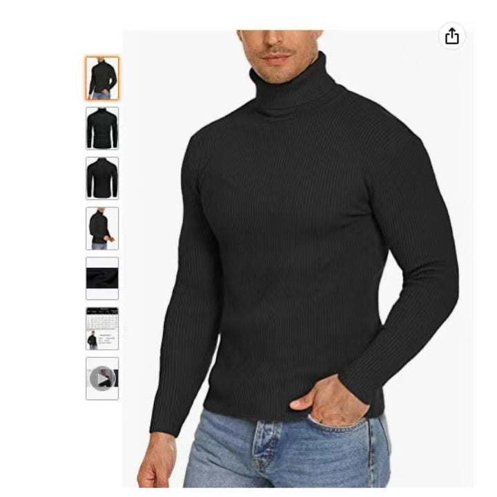 Herren Stehkragen Pullover aus ribbeltem Strick Aliams