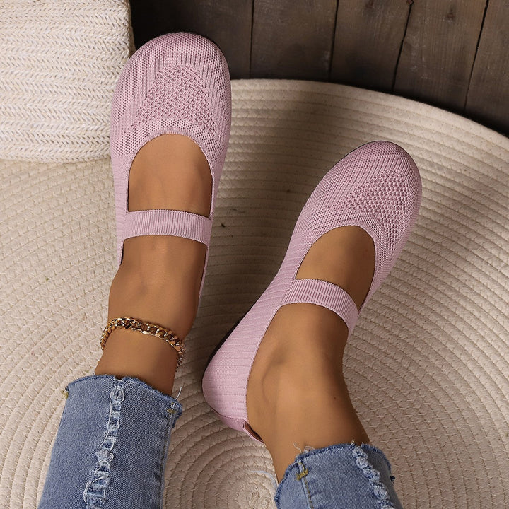 Damen Komfortable Ballerinas mit Elastischem Riemendesign und Atmungsaktivem Obermaterial Aliams