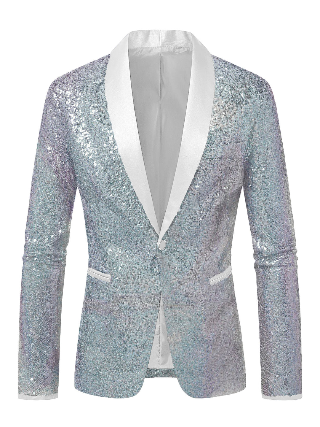 Herren Funkelnder Paillettenblazer mit modernem Schnitt Aliams