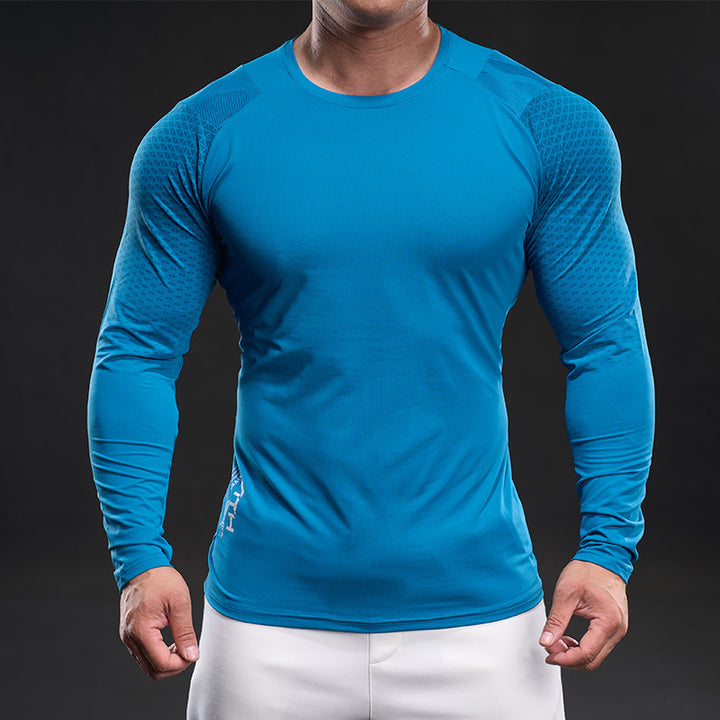 Herren sportliches Langarm-Funktionsshirt mit atmungsaktivem Mesh-Einsatz Aliams