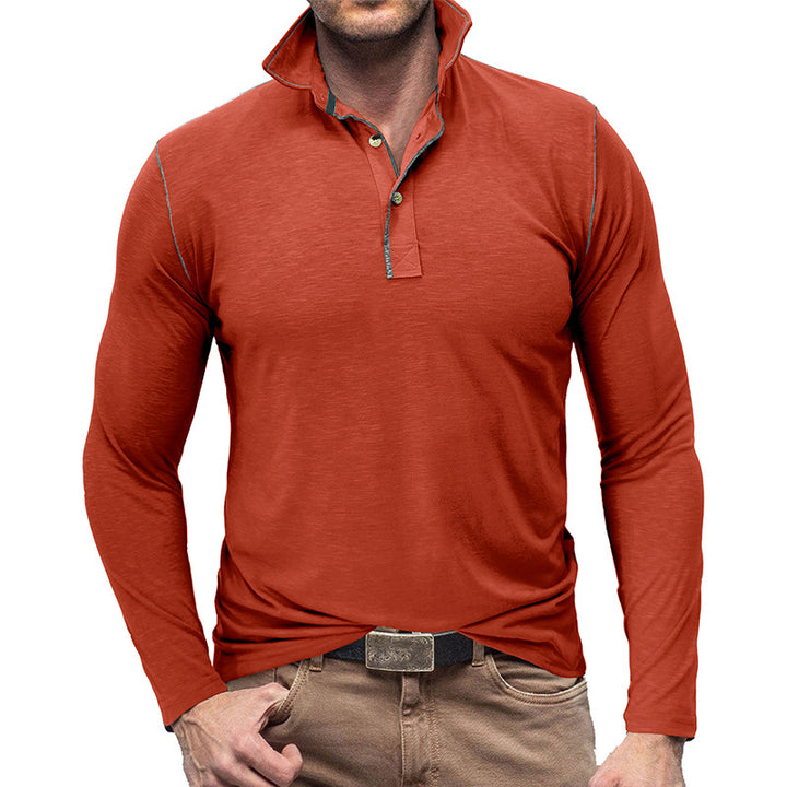 Herren sportliches Longsleeve Polo-Shirt Aliams