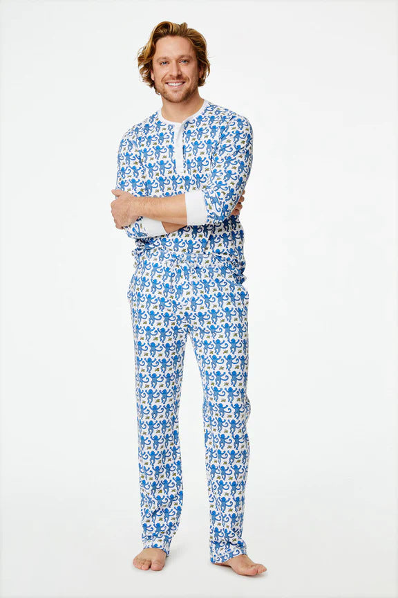 Herren Schlafanzug-Set mit frohem Muster und praktischen Taschen Aliams