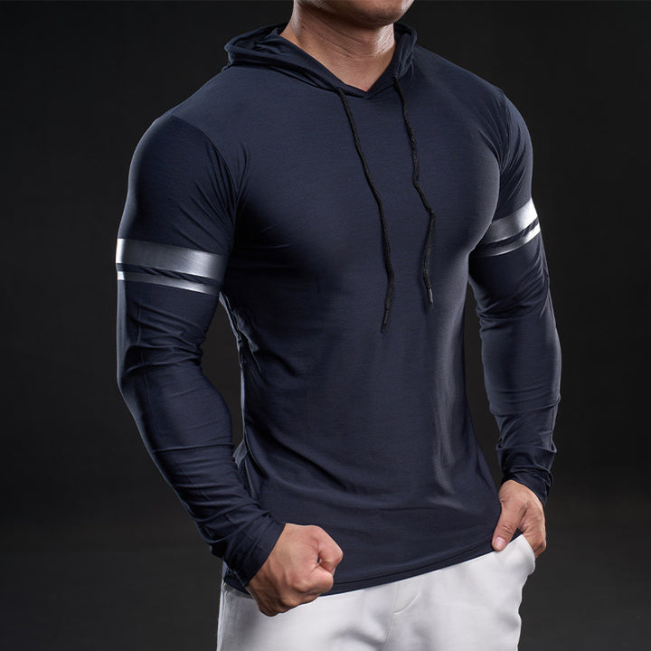 Herren sportliches Langarm-Hoodie-Shirt Aliams