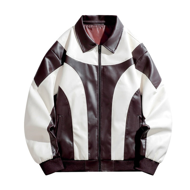 Herren robustes Kunstlederjacke mit sportlichen Akzenten Aliams