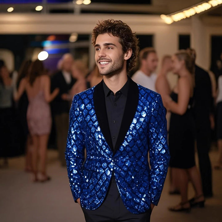 Herren Glamouröser Paillettenblazer mit elegantem Schnitt Aliams