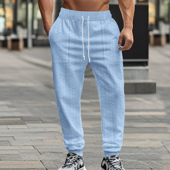 Herren bequeme Jogginghose mit strukturiertem Design und elastischem Bund Aliams