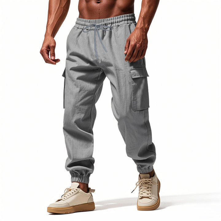 Herren Cargo-Trainingshose mit elastischem Bund und praktischen Seitentaschen Aliams