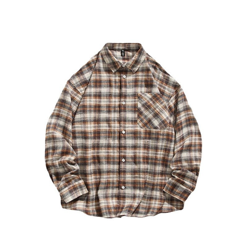 Herren komfortables Flanellhemd mit modernem Karomuster und Brusttasche Aliams