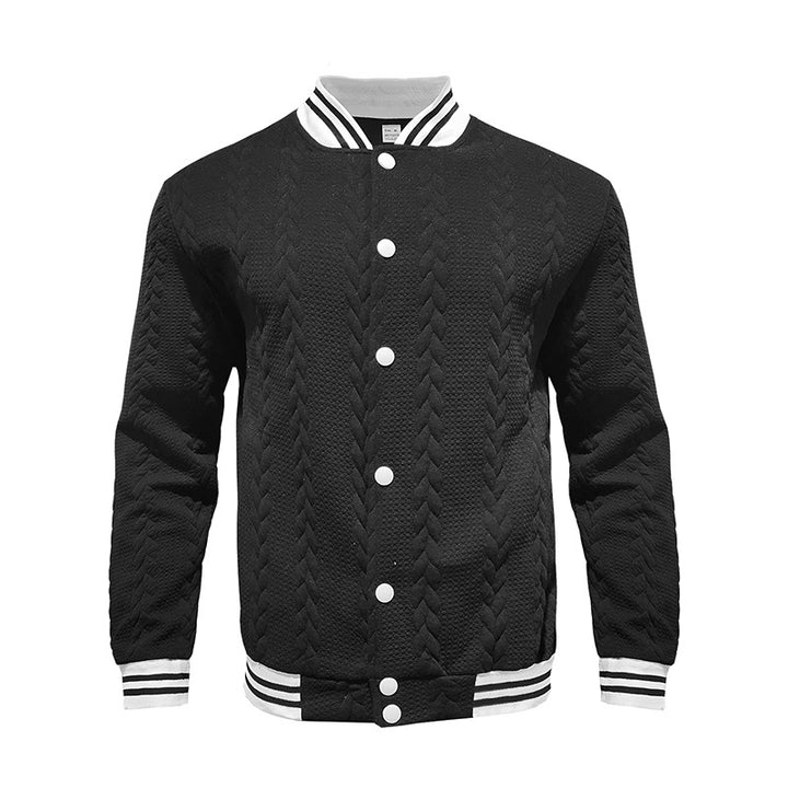 Herren stylische Bomberjacke mit strukturiertem Strickmuster und sportlichen Akzenten Aliams