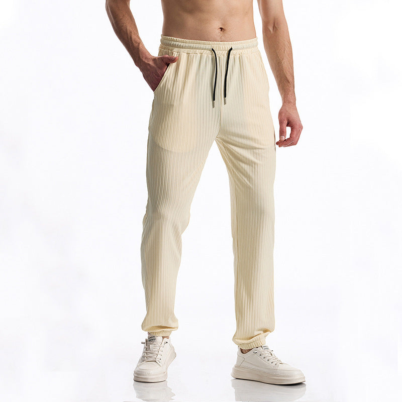 Herren bequeme Activewear-Hose mit elastischem Bund und gestreiftem Design Aliams