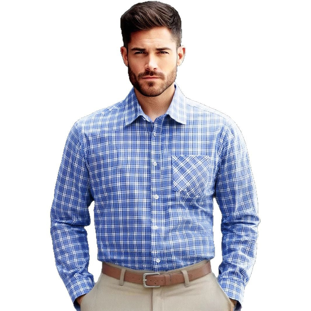 Herren karierte Baumwollhemd Aliams
