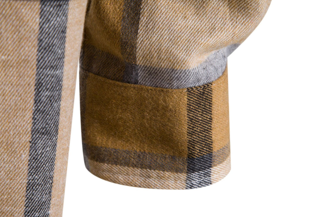 Herren Karohemdjacke mit integriertem Kapuzenpullover und bequemen Knopfdetails Aliams