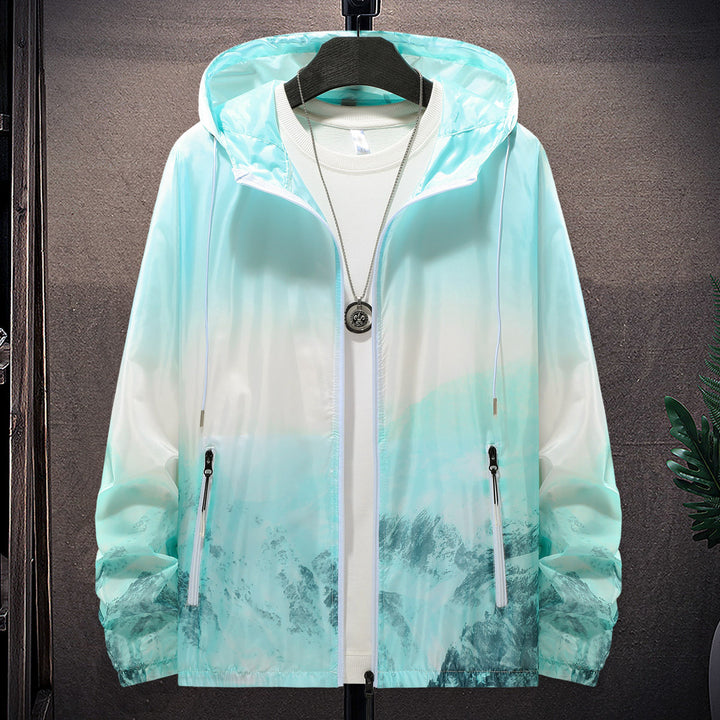 Herren Wind- und wasserfeste leichte Jacke mit einstellbarer Kapuze und reflektierenden Details Aliams