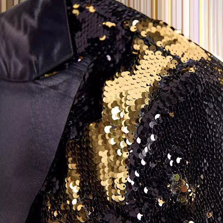 Herren elegante Pailletten-Sakko mit modernem Schnitt Aliams