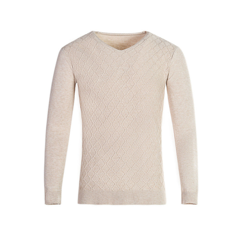 Herren V-Ausschnitt Pullover mit Strukturmuster Aliams