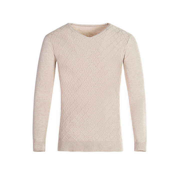 Herren V-Ausschnitt Pullover mit Strukturmuster Aliams