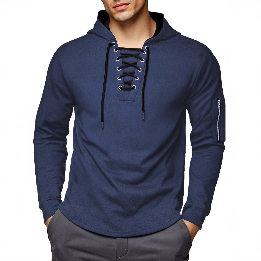 Herren Kapuzenpullover mit extravagantem Schnürdesign Aliams