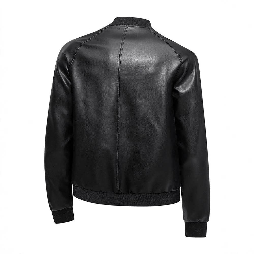 Herren elegante Lederjacke mit modischem Schnitt und praktischen Taschen Aliams
