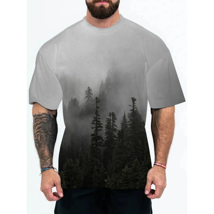 Herren Galaxy Print Kurzarm-T-Shirt Aliams