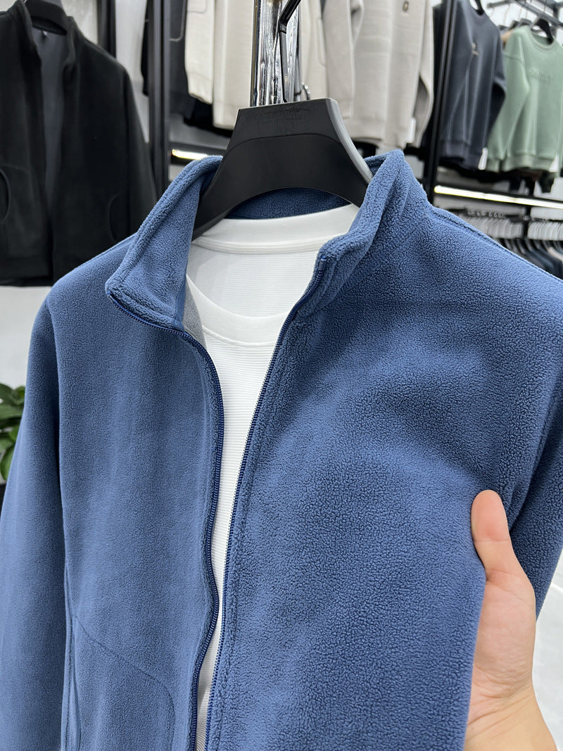 Herren Fleecejacke mit hohem Kragen und praktischen Taschen Aliams