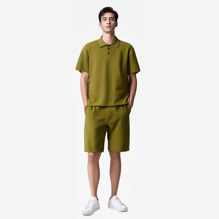 Herren Sportliches Kurzarm-Polo mit passendem Bermuda-Shorts Aliams