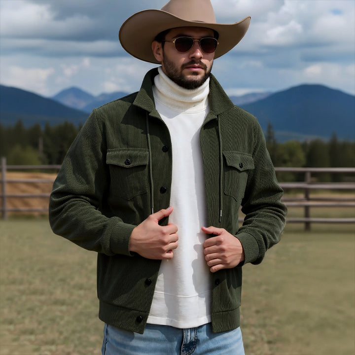 Herren Cordjacke mit verstellbarem Kordelzug und praktischen Brusttaschen Aliams