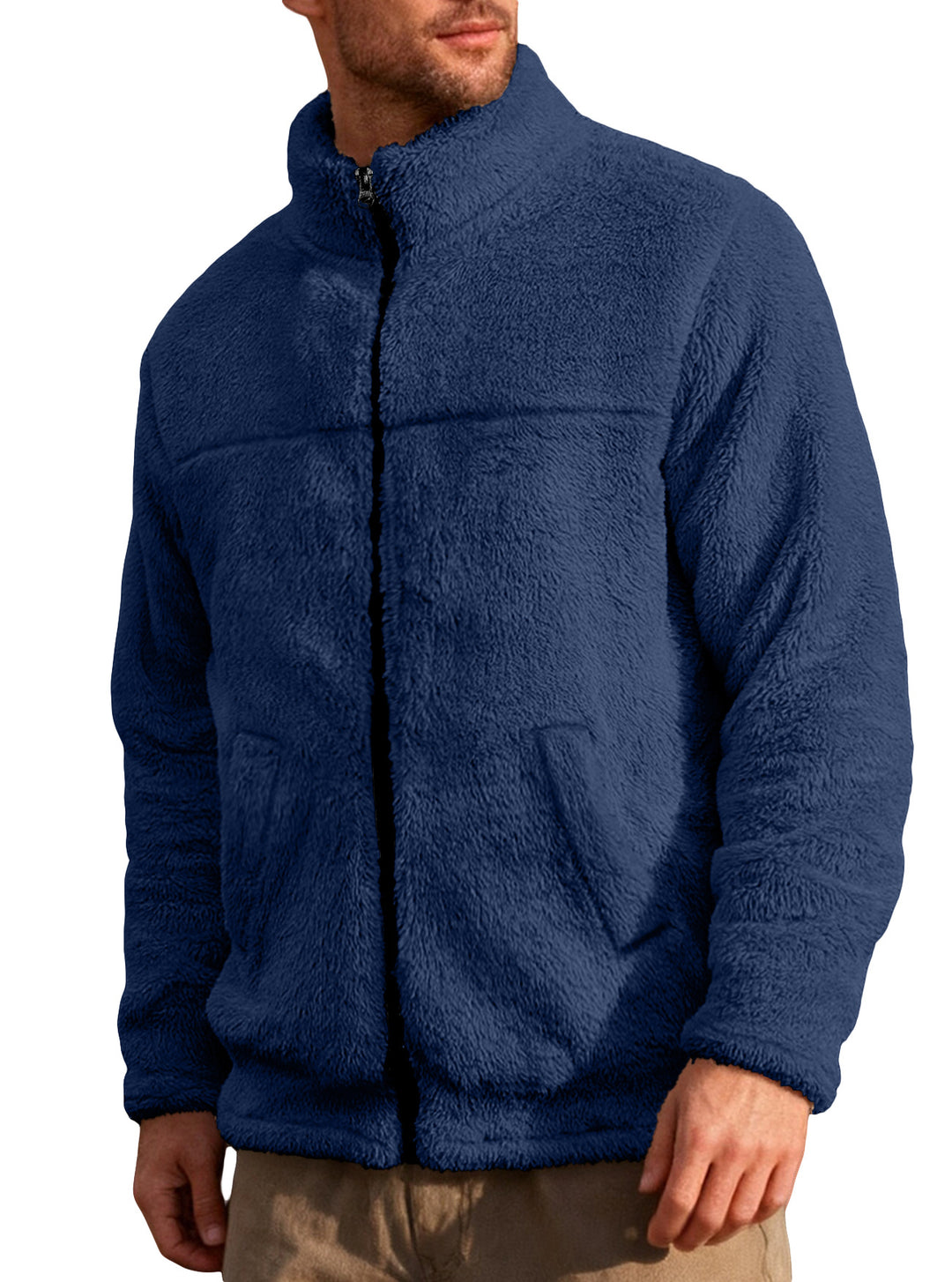Herren Fleecejacke mit hohem Kragen und weichem Innenfutter Aliams
