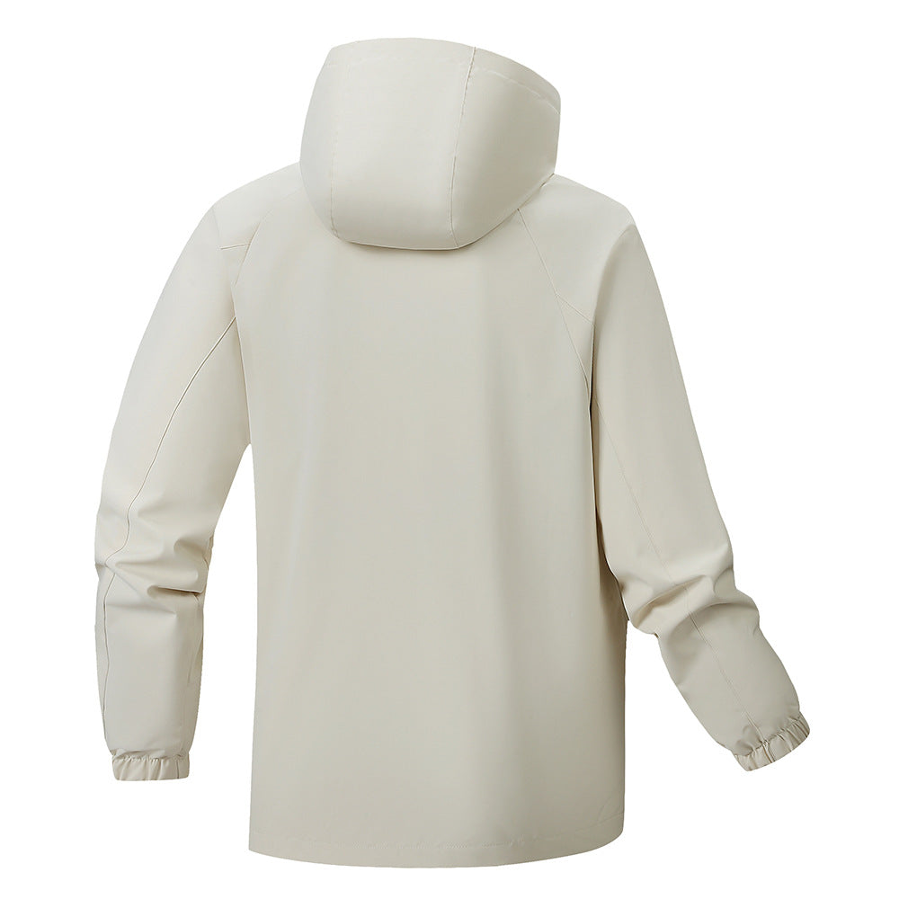 Herren Funktionsjacke mit abnehmbarer Kapuze und multifunktionalen Reißverschlusstaschen Aliams