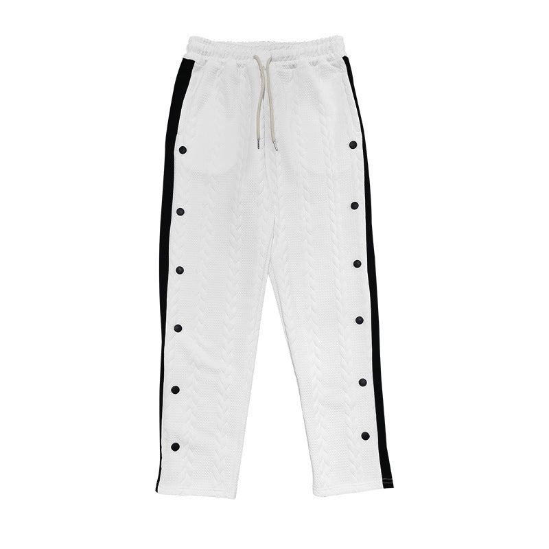 Herren Sportliche Chinohose mit seitlichen Druckknopfdetails und elastischem Bund Aliams