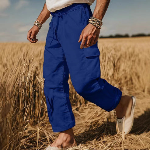 Herren Cargo-Hose mit mehreren Funktionstaschen und elastischem Bund Aliams