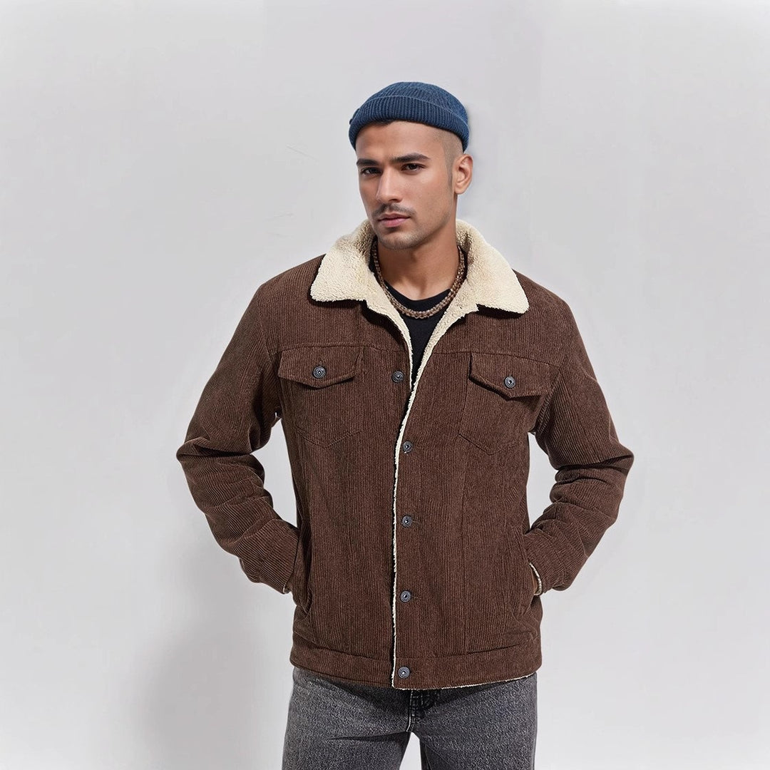 Herren warme Cordjacke mit Teddyfell Aliams