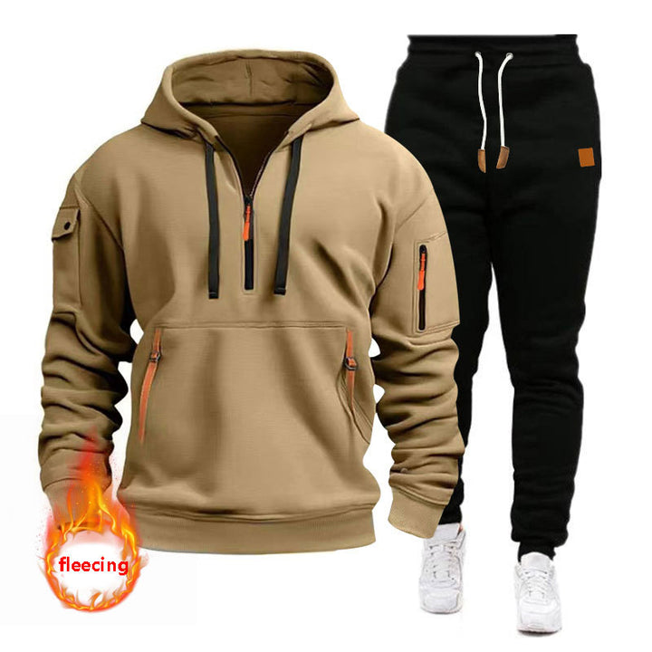 Herren Sportliches Hoodie-Set mit funktionalen Taschen und atmungsaktiven Eigenschaften Aliams