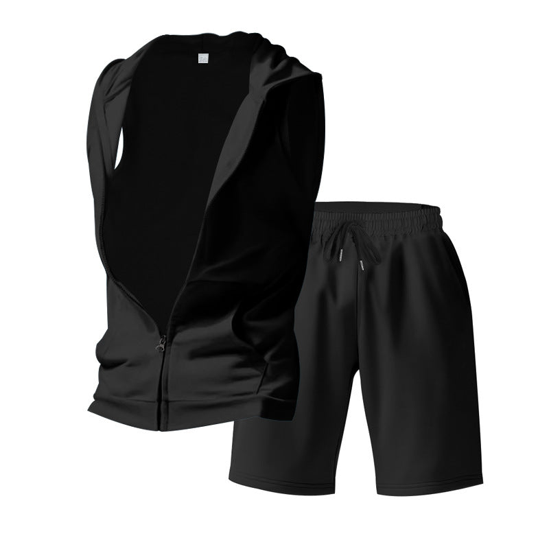Herren Sportliches Training-Set mit Kapuze und atmungsaktiven Shorts Aliams