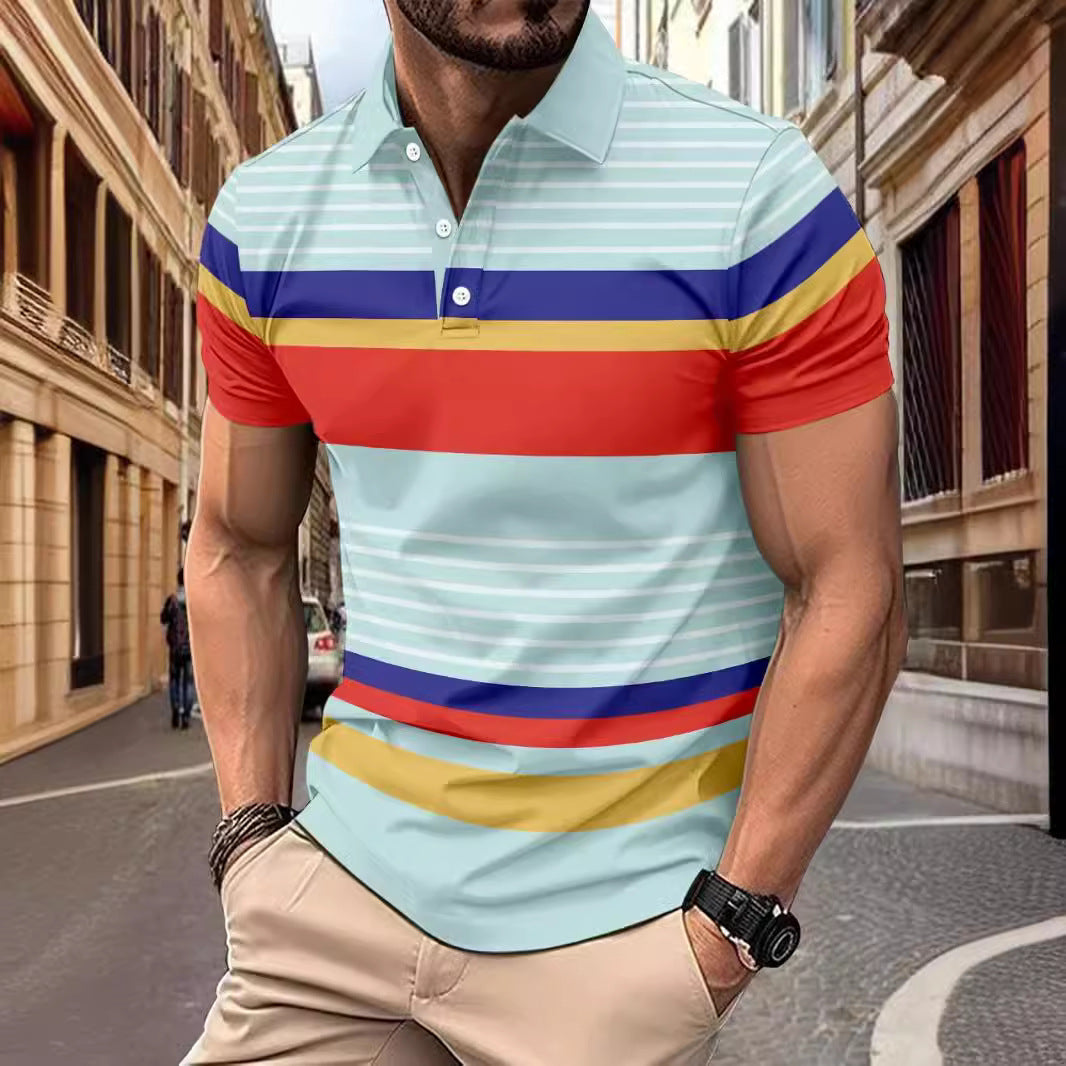 Herren Poloshirt mit modischem Streifendessin und hochwertiger Baumwollmischung Aliams