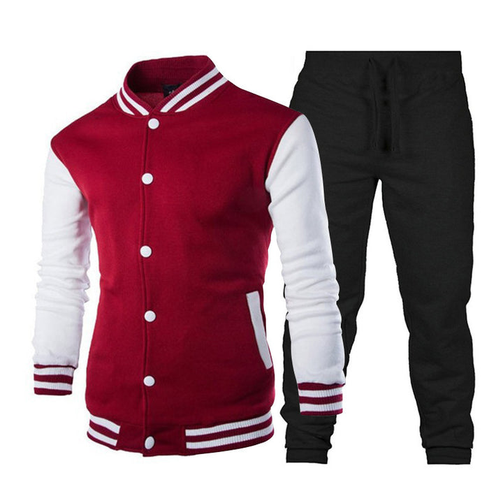 Herren Sportliches Freizeit-Set mit stylischer Baseballjacke und bequemen Jogginghosen Aliams