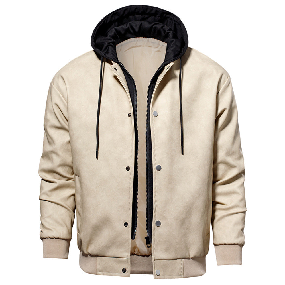 Herren Bomberjacke mit abnehmbarer Kapuze und wärmendem Innenfutter Aliams