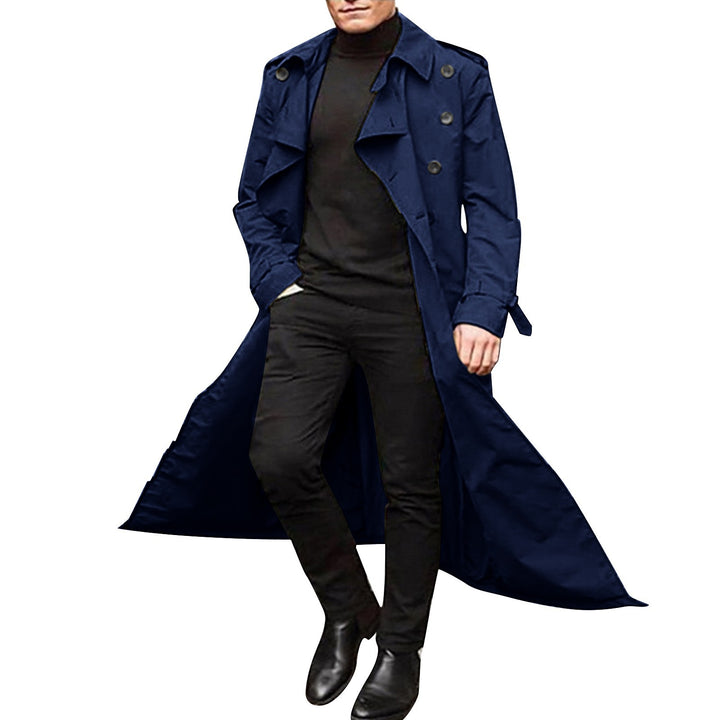 Herren eleganter Trenchcoat mit doppelter Knopfleiste Aliams