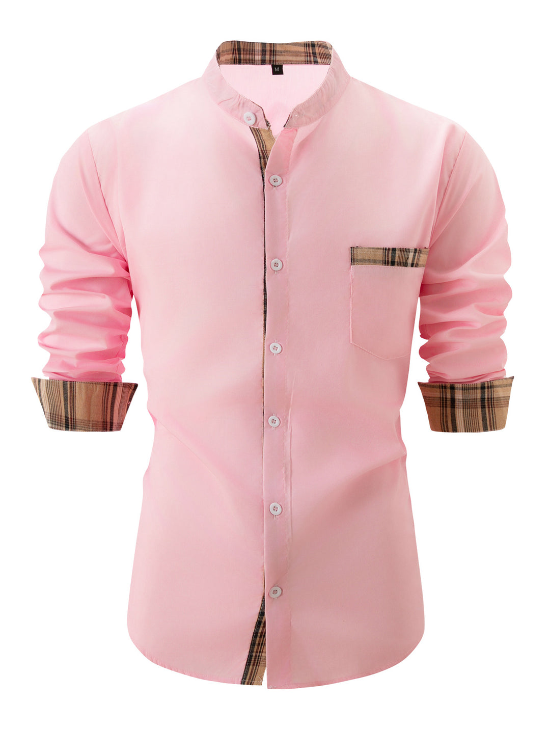 Herren Hemd mit modischem kariertem Kragen Aliams
