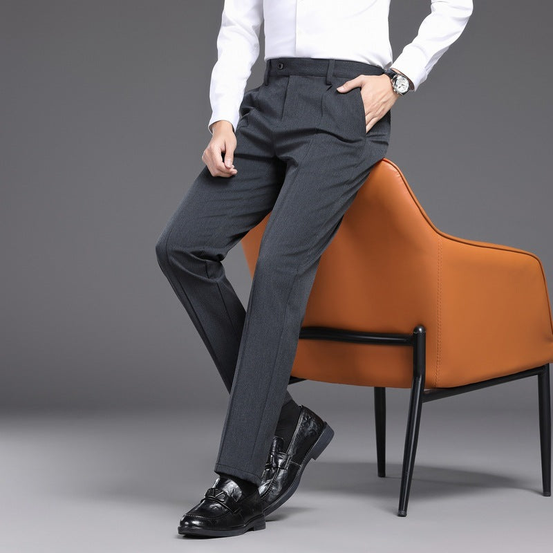 Herren elegante Anzughose mit schmalem Schnitt und seitlichen Taschen Aliams