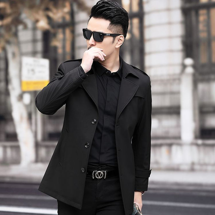 Herren elegante Trenchcoat Jacke mit praktischem Schnitt und stylishen Details Aliams
