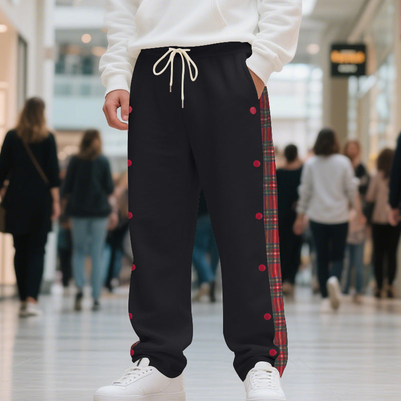 Herren Jogginghose mit seitlichen Knöpfen und pattern akzenten Aliams