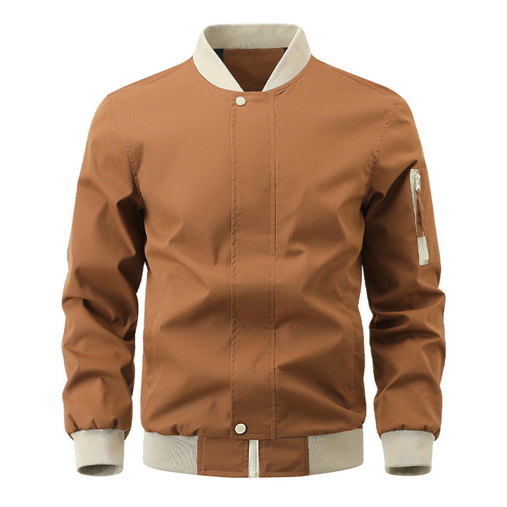 Herren sportliche Bomberjacke mit elastischen Bündchen und praktischen Reißverschlusstaschen Aliams