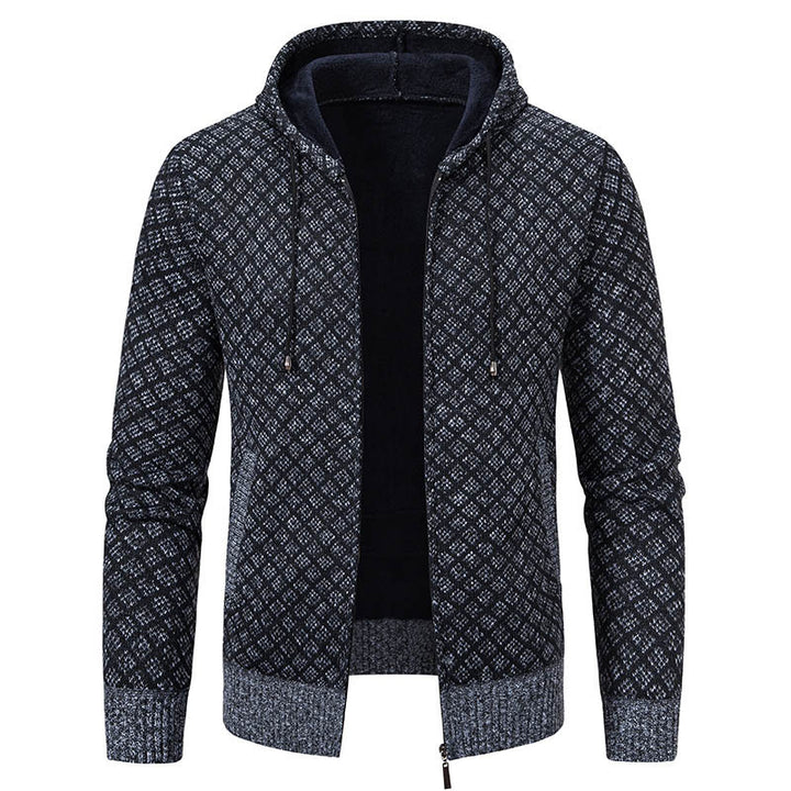 Herren stylische Jacke mit modernem Wabenmuster und Kapuze Aliams