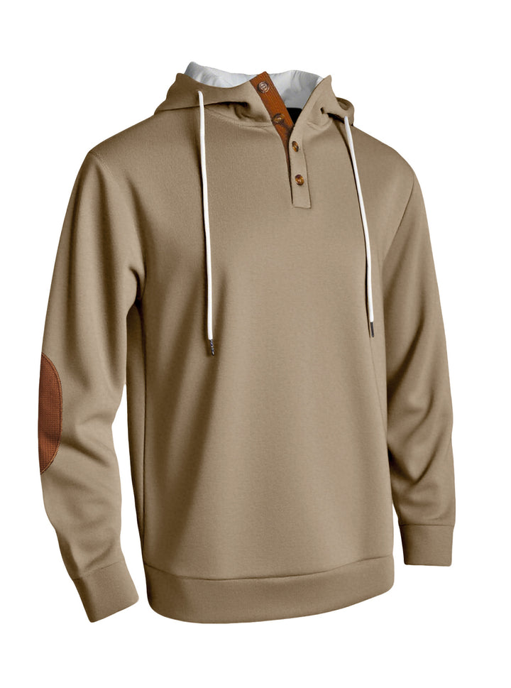 Herren Kapuzenpullover mit modischer Knopfleiste und strukturiertem Design Aliams