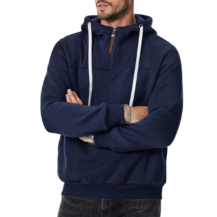 Herren Hoodie mit hohem Kragen und innovativem Reißverschluss Aliams
