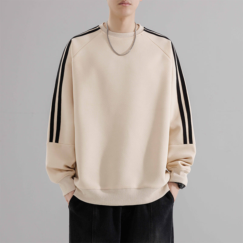 Herren sportliches Sweatshirt mit Raglanärmeln und stylischen Streifen Aliams