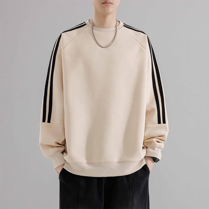 Herren sportliches Sweatshirt mit Raglanärmeln und stylischen Streifen Aliams